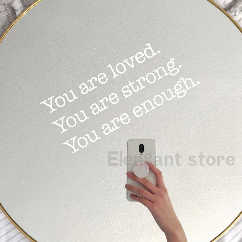 Am Loved Worthy Enough Mirror Vinyl Sticker Bathroom