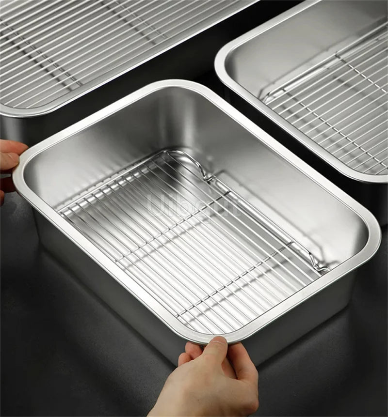 Deep Square Plate Basin Rack Pallet Stainless Steel