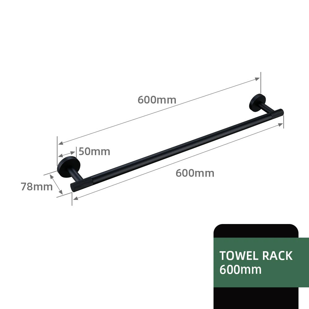 Black Bathroom Brass Knurled Kit Paper Holder Towel