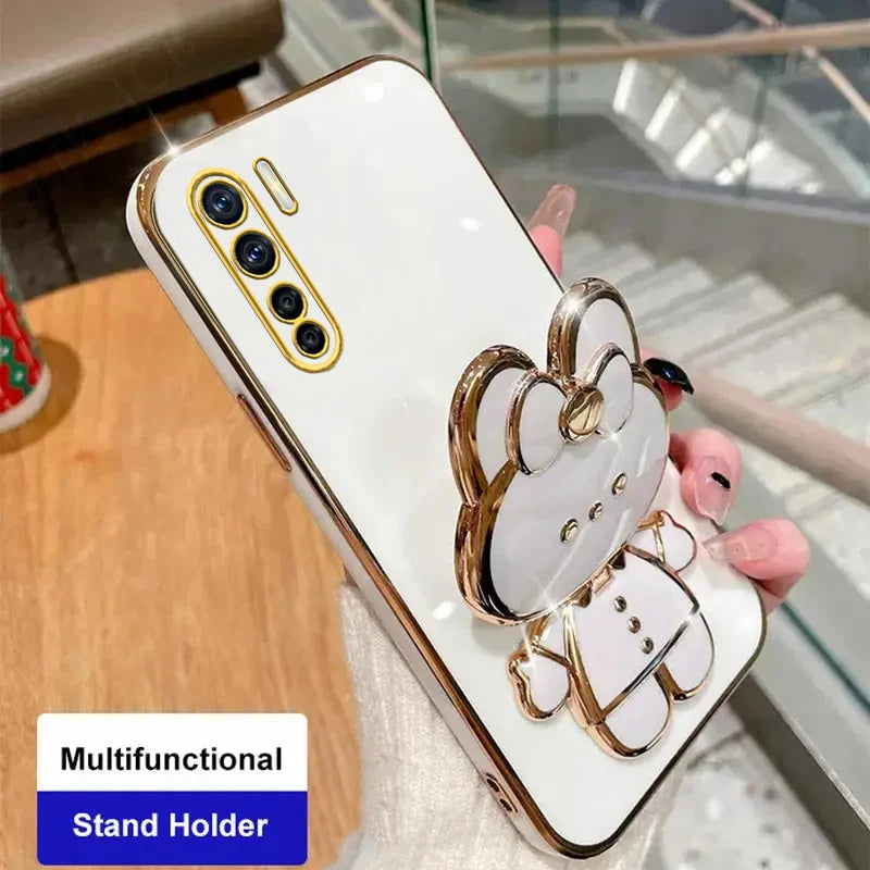 91 Makeup Mirror Cute Rabbit Phone Holder Case