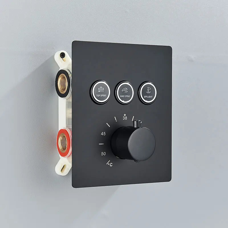 Black Ceiling Canopy Bathroom Shower Faucet Cold Mixer