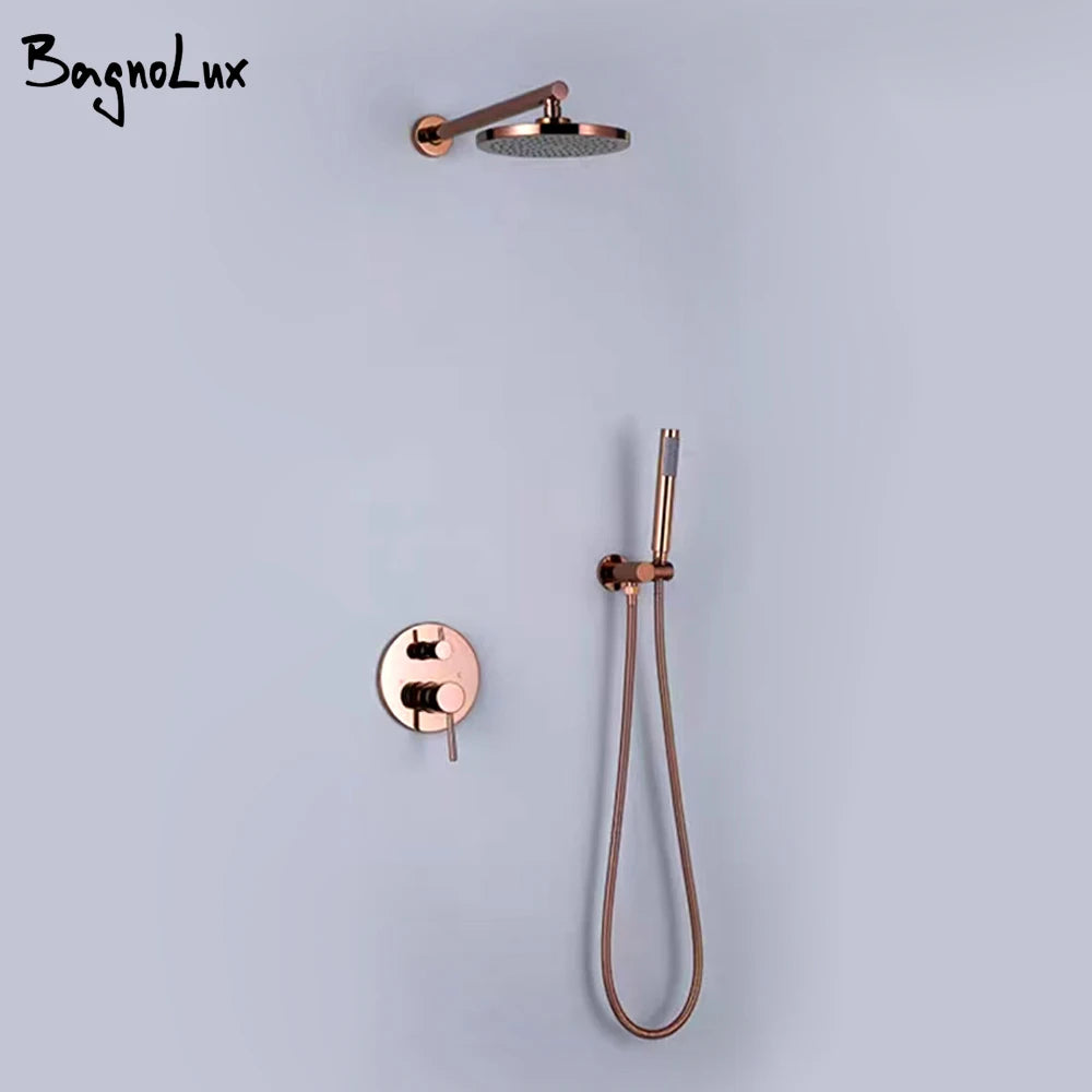 Brass Rose Gold Shower 8-16 Inch Bathroom Wall