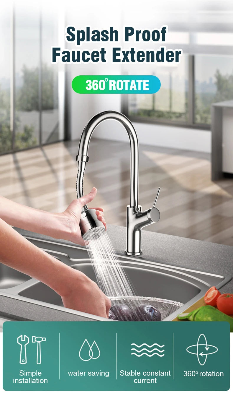 Faucet Extender 360 Degree Rotary Sink Faucet Bubbler