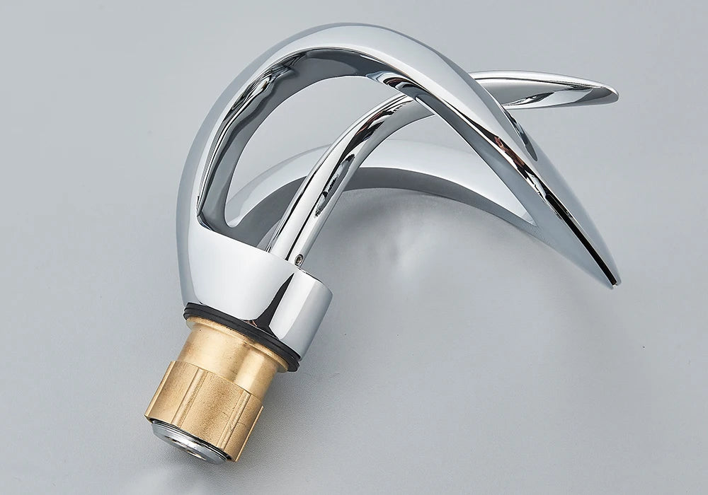 Rozin Luxury Black Basin Faucet Grey Bathroom Waterfall