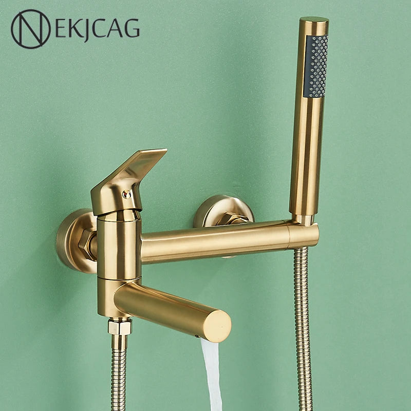 Bathtub Faucet Brass Wall Mounted Bathroom Shower Mixer