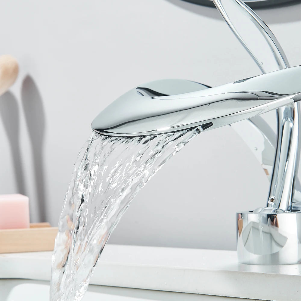 Waterfall Creative Bathroom Basin Faucet Sink Faucet Deck