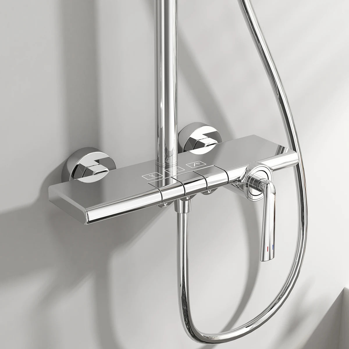 Brushed Rose Gold Bathroom Shower System Faucet 12
