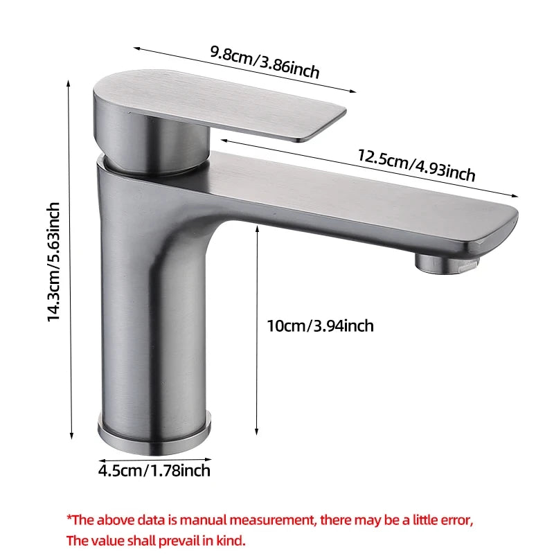 Brushed/Gray Bathroom Sink Faucet Cold Mixer Faucet Countertop