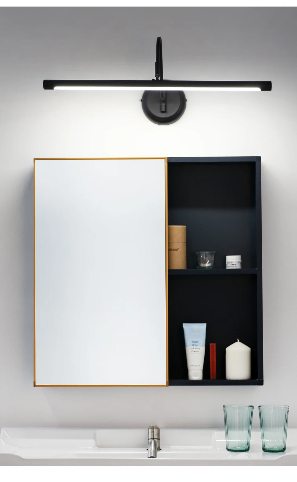 Ebuybest Led Wall Lamp Modern Black Bathroom Mirror