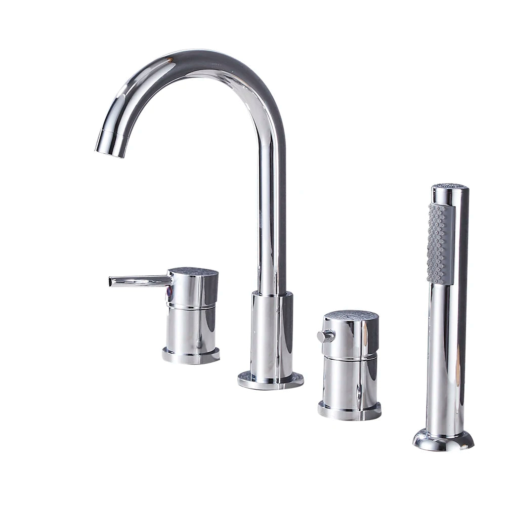 4pcs Brass Bathroom Bathtub Faucet Bath Faucet Deck
