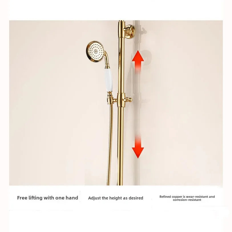 Vintage Shower System Brass Lightweight Luxury Gold Shower