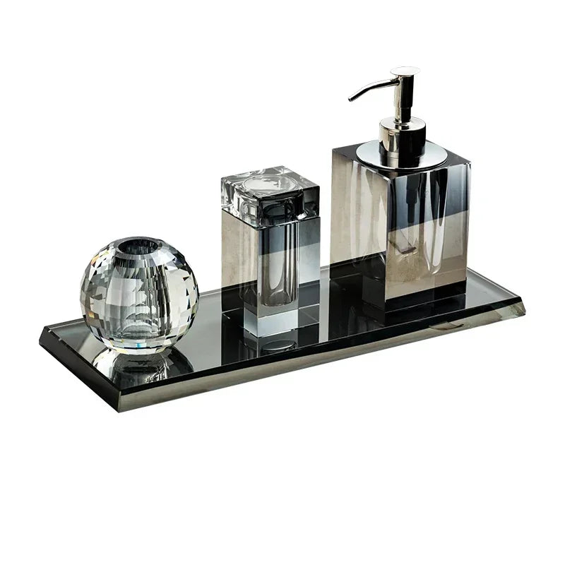 Light Luxury Crystal Glass Bathroom High End Shampoo