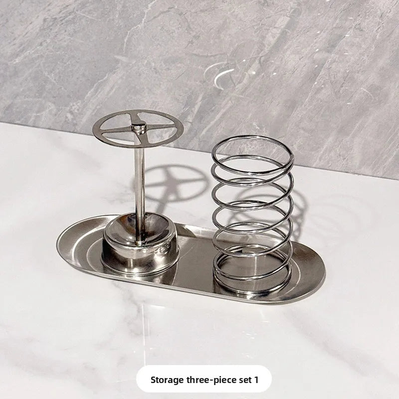 Stainless Steel Toothbrush Toothpaste Holder Wall Mounted