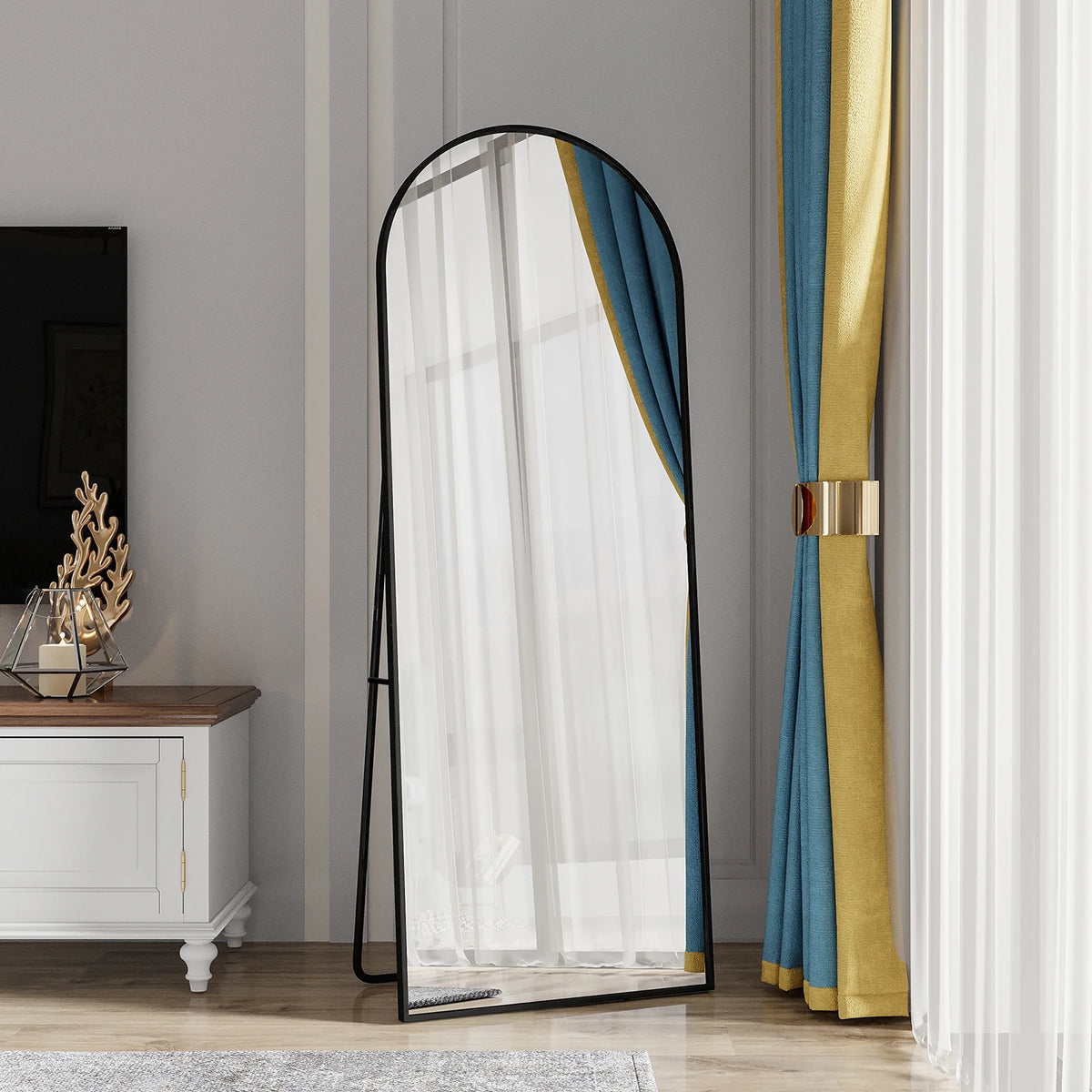 Full Length Mirror Standing Mirror Black Frame Large