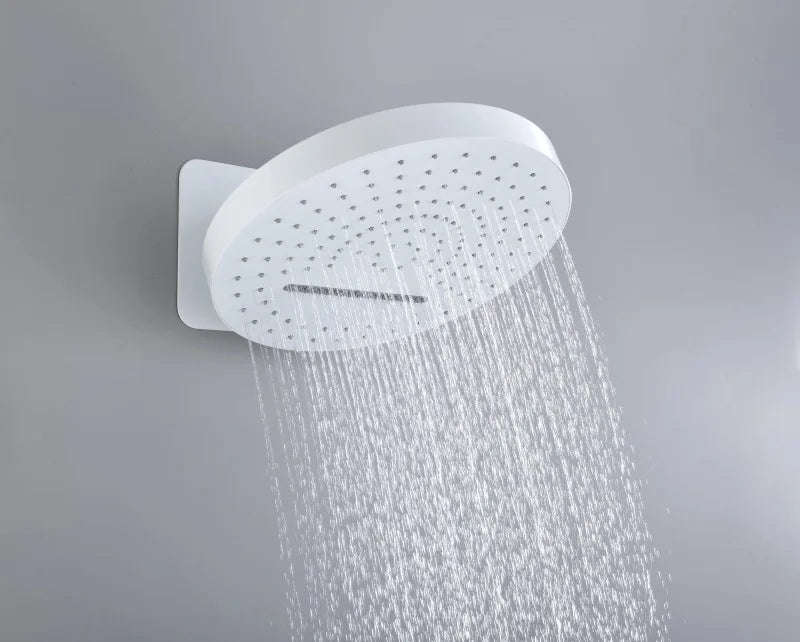Rainfall Shower Wall Mounted Gray Thermostatic Shower Faucet