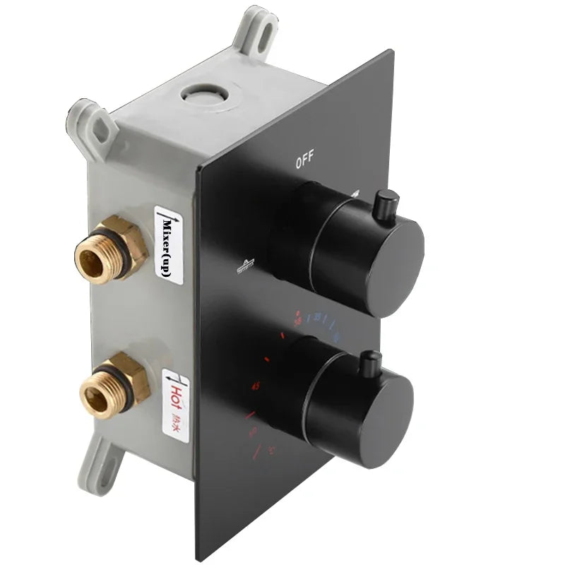 Langyo Matte Black Thermostatic Shower Faucet Mixing Valve
