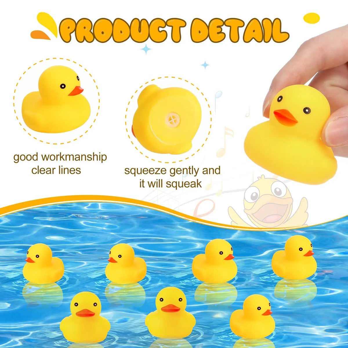 50/100/150pcs Mini Rubber Ducks Bulk Tiny Baby Shower