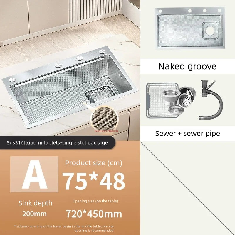 316l Stainless Steel Sink Food Grade Large Slot