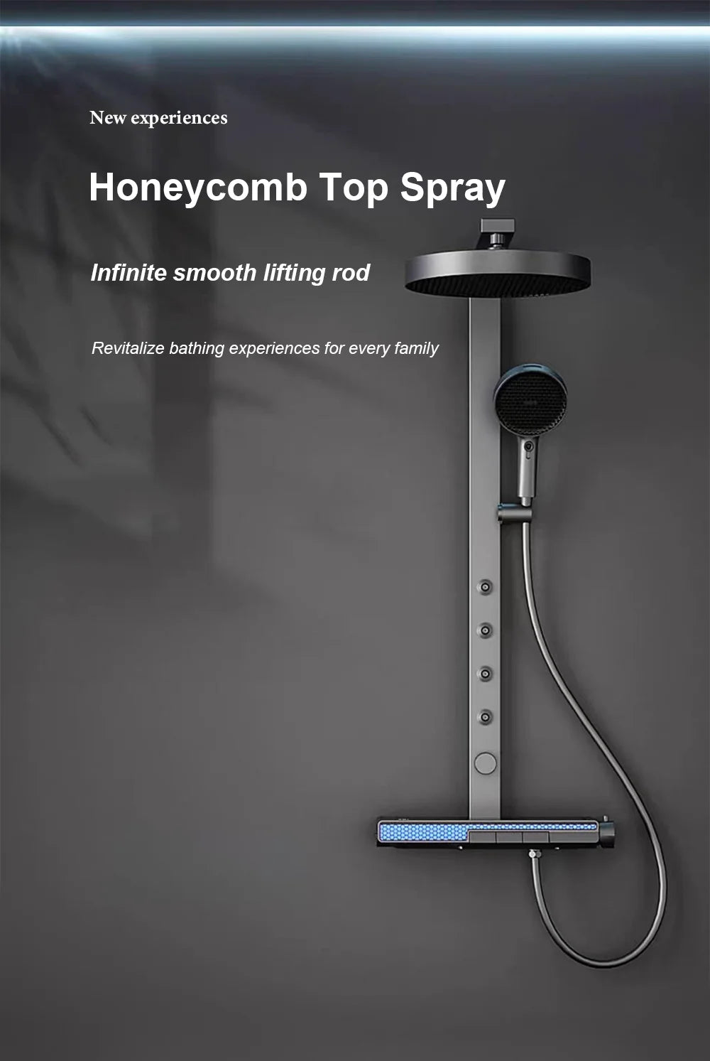 Luxury Spa Jet Shower System Led Display Copper