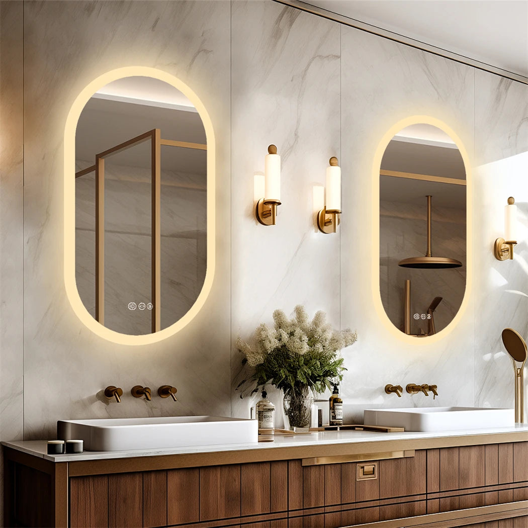 Oval Led Bathroom Mirror Smart Mirrors Dimmable Colors