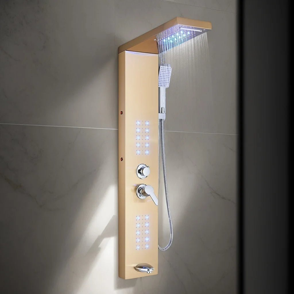 Kemaidi Shower Panel Bathroom Shower Tower W/ Led