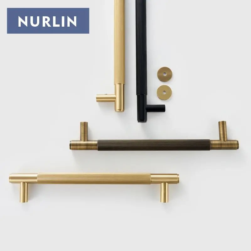 Nurlin Brass Door Double Sided Linear Striped Pull