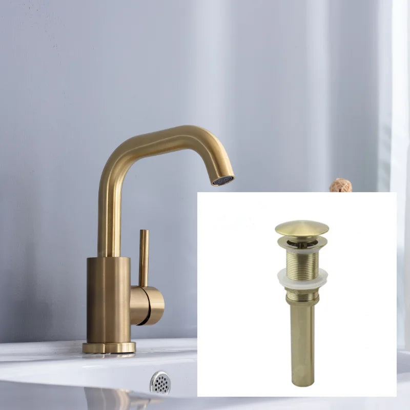 Bathroom Faucet Brushed Gold Bathroom Basin Faucet Cold
