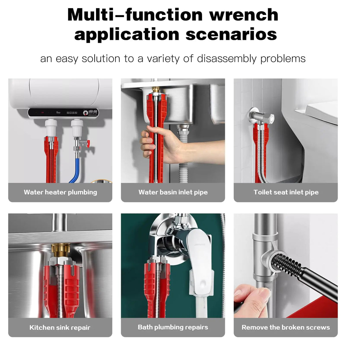 14/8 In Wrench Sink Faucet Sanitary Repair Double-Head