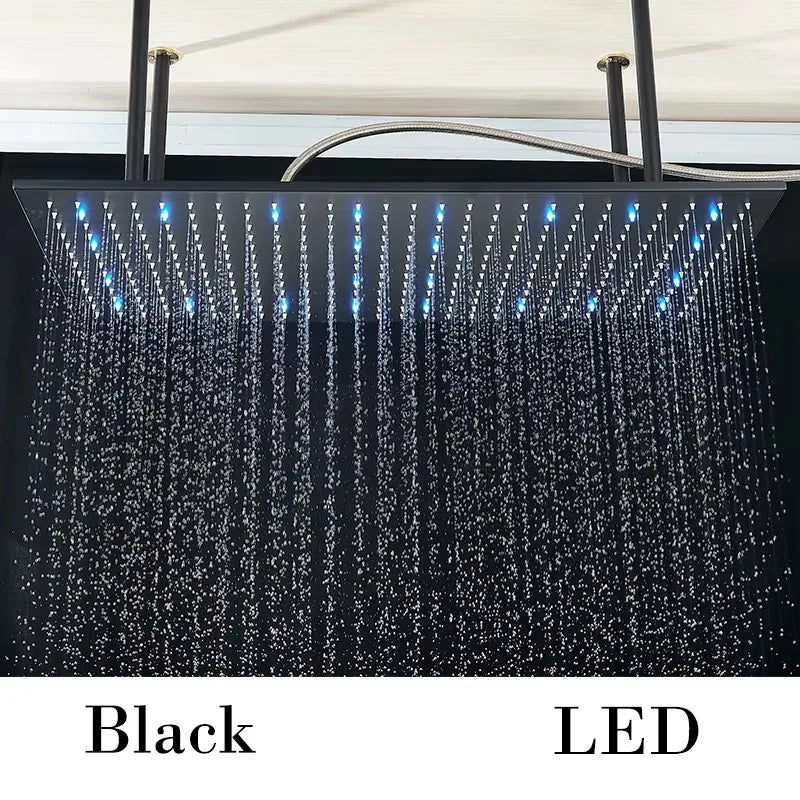 Zappo Gold Waterfall Faucet Roman Handheld Shower Deck