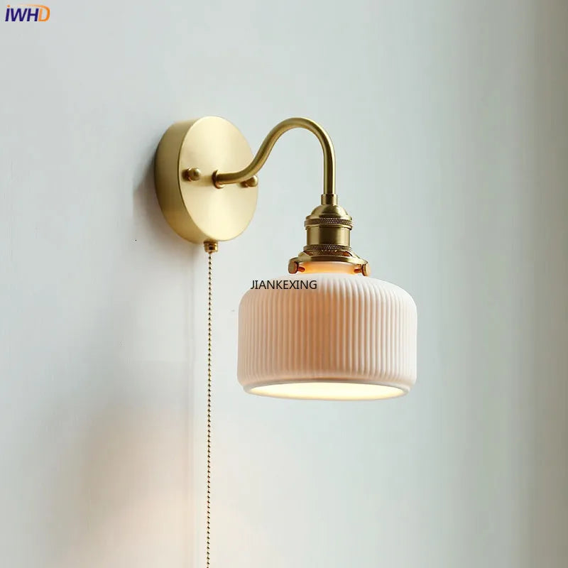 Ceramic Modern Wall Lamp Beside Pull China Switch