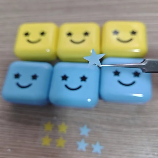 Cute Colored Star Decoration Stickers - Water-Based Gel