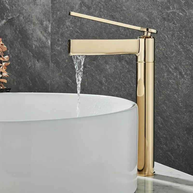 Basin Bathroom Sink Faucet Deck Mounted Cold Water