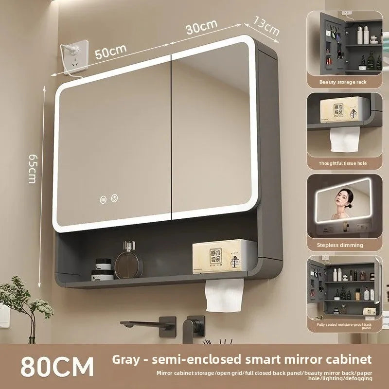 Led Bathroom Mirror Cabinet Anti Fog Wall Mounted