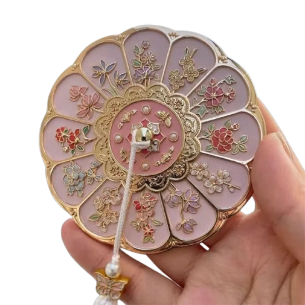 Flower Pattern Compact Mirror Compact Makeup Mirror Stand