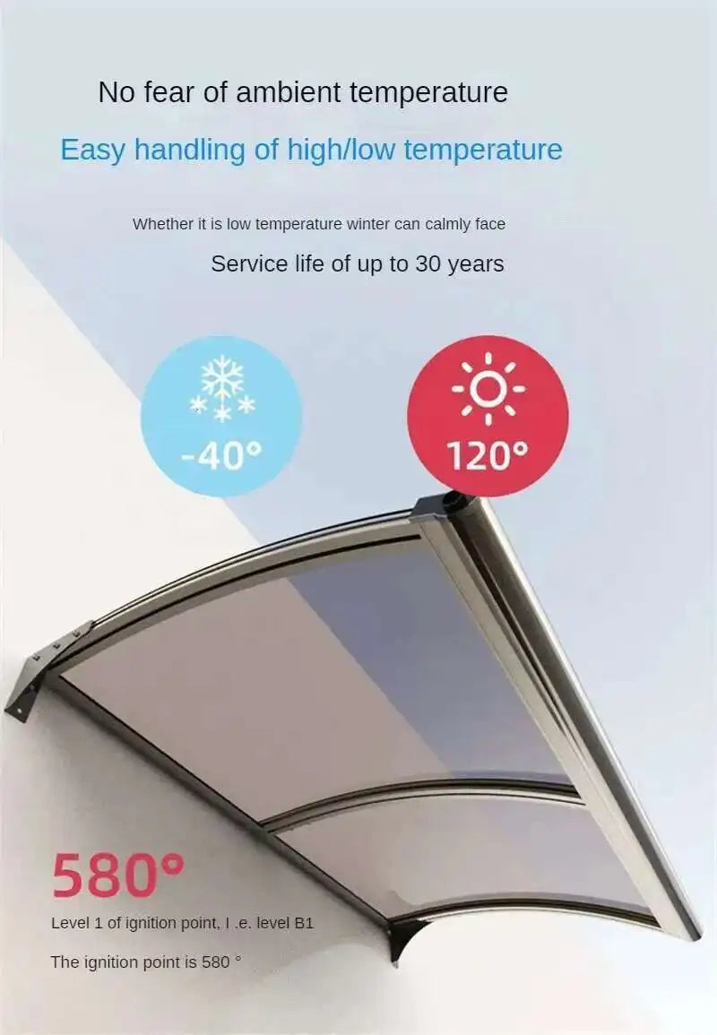 Outdoor Courtyard Rainproof Gazebos Aluminum Alloy Rain Awning