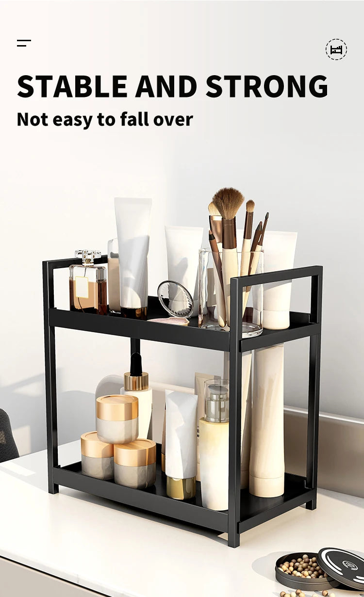 Tier Desktop Storage Rack Cosmetics Desk Office Stationery