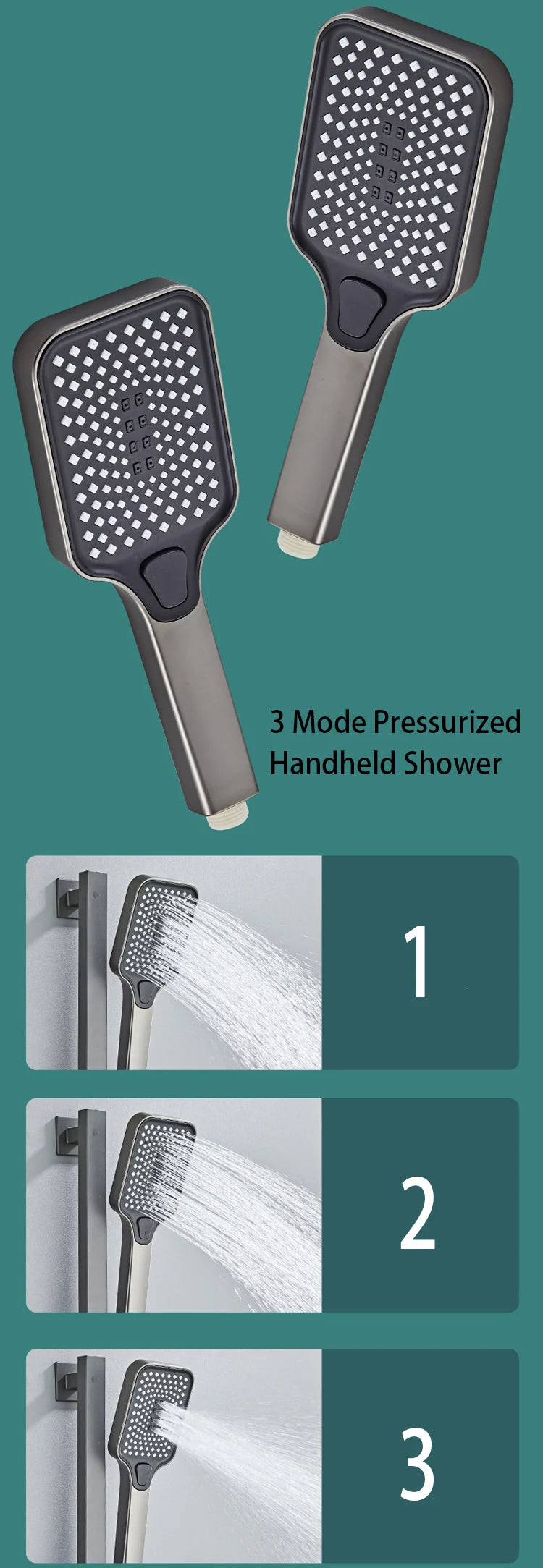 Design Gun Grey Bathroom Shower System Piano Keys