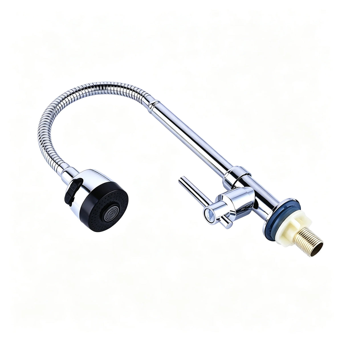 Chrome Polished Hole Sink Faucet Flexible Bendable Hose