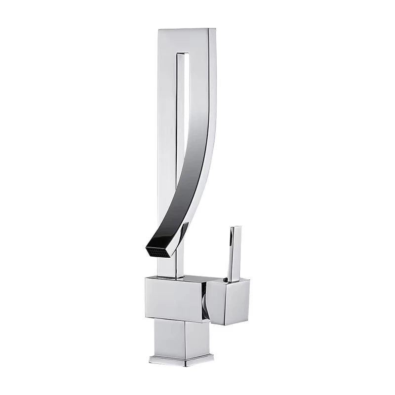 Zappo Gold Waterfall Faucet Roman Handheld Shower Deck