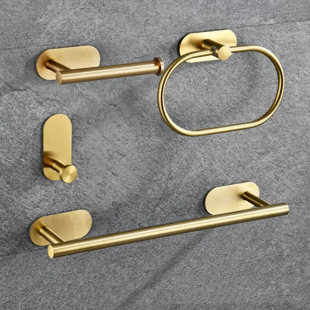 4/5pcs Stainless Steel Bathroom Hardware Anticorrosion Wall Mount