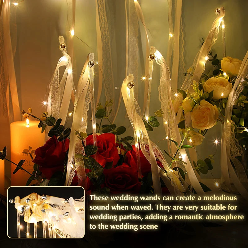 Wedding Ribbon Fairy Wand Light Up Magic Wand