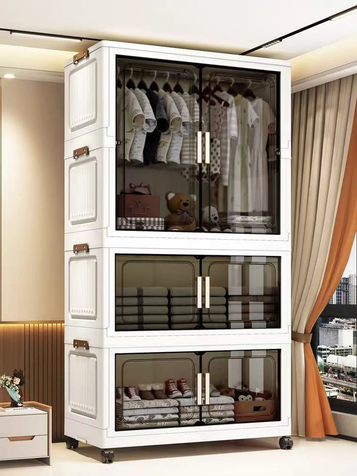 Multi-Functional Folding Storage Cabinet Doors Office Bathroom