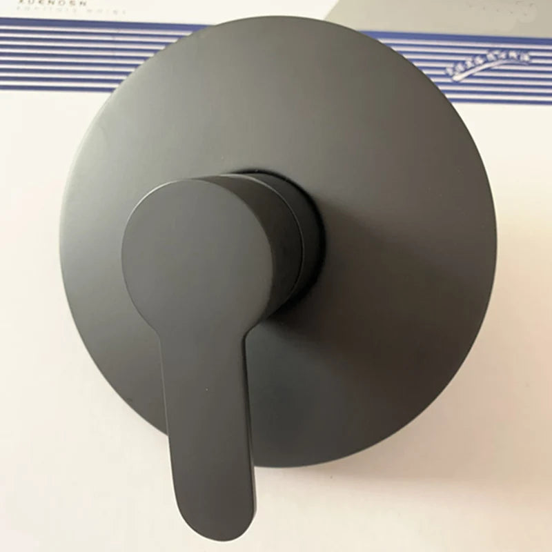 Brass Bathroom Shower Faucet Wall Round Black Mixer