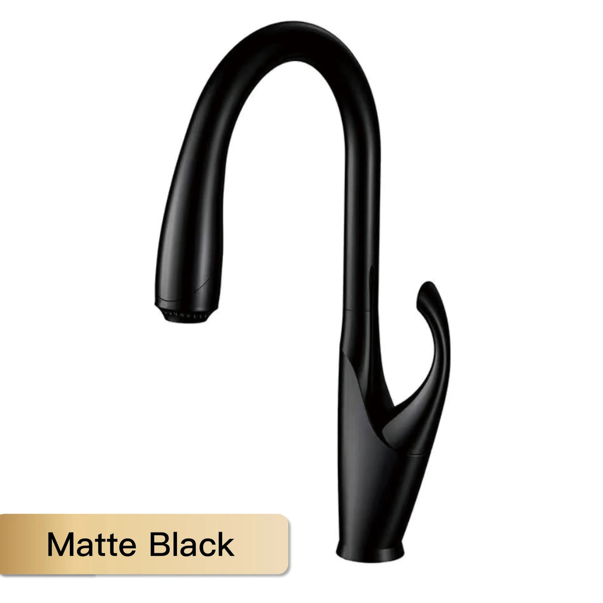 High-End Touch Black Faucet Brass Pull-Out Design Three-Function