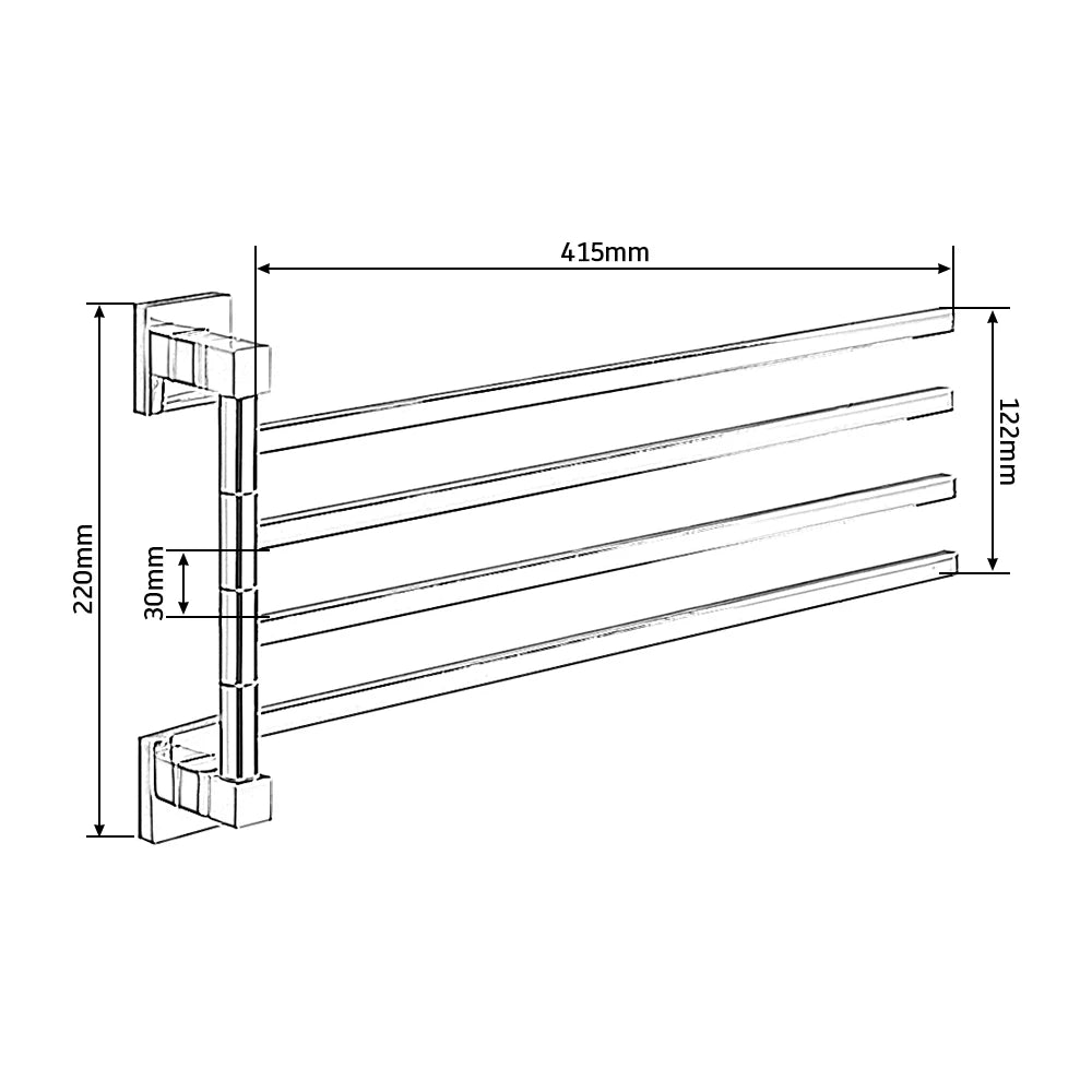 Towel Holder Stainless Steel Swing Arms Towel Rail
