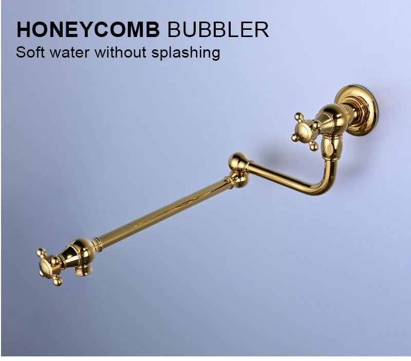 Awolf Solid Brass Pot Filler Brushed Grey Folding