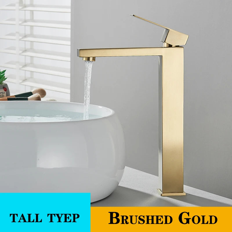 Grey Bathroom Faucet Cold Water Sink Mixer Tap