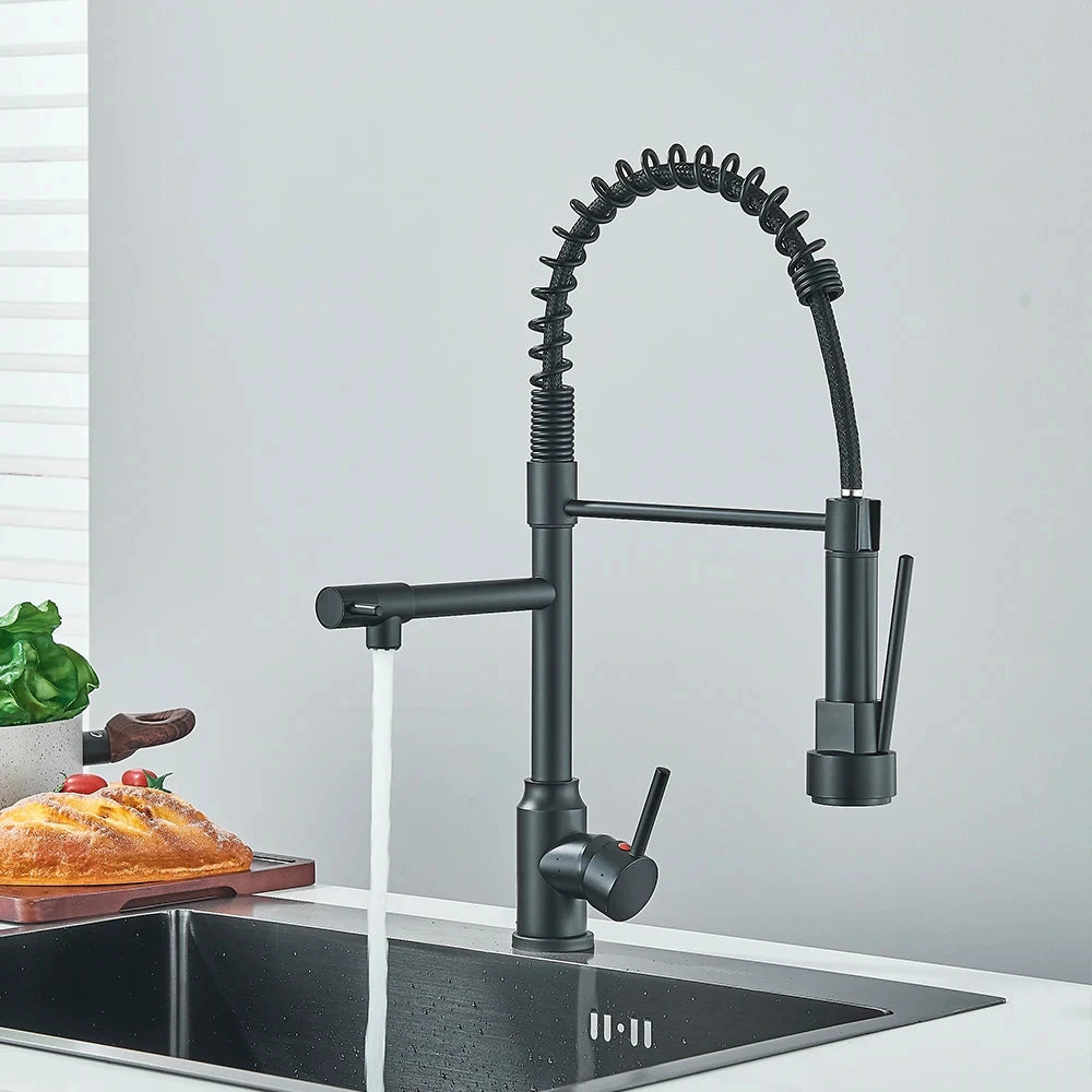 Black Sink Faucet Pull-Out Cold Water Mixing Faucet