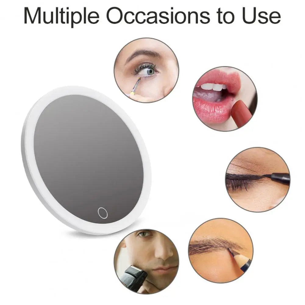 10cm 30x Magnifying Mirror Tweezers Travel Led Makeup