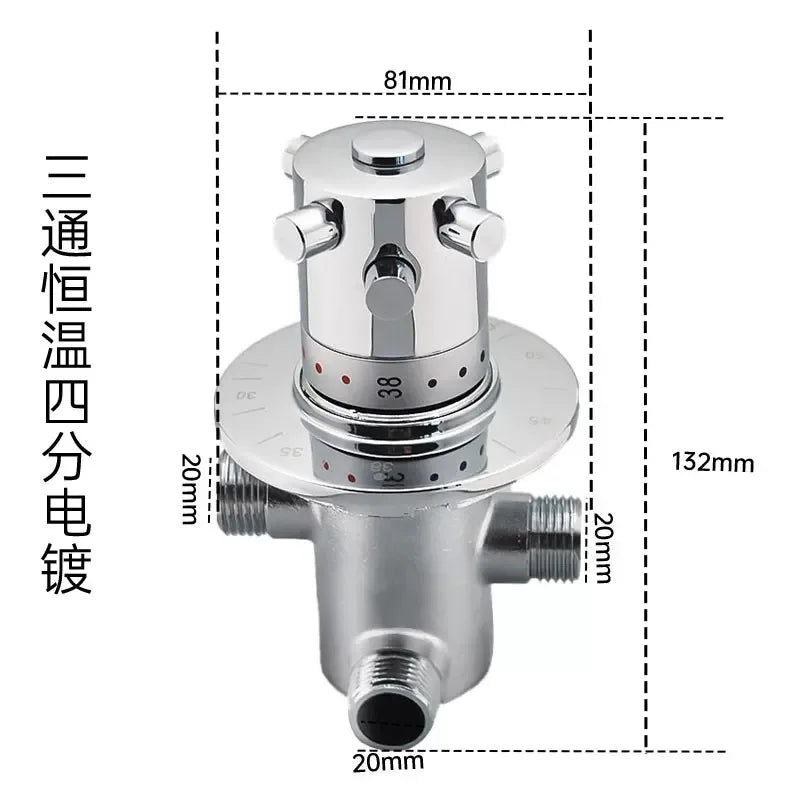 Thermostatic Mixing Valve Wall Mounted Shower Tap Automatic